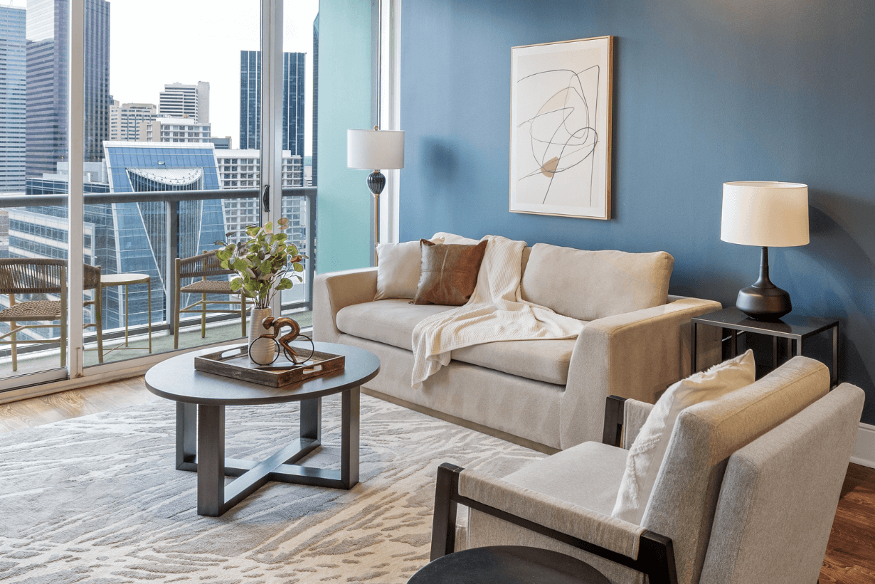 a furnished Landing apartment