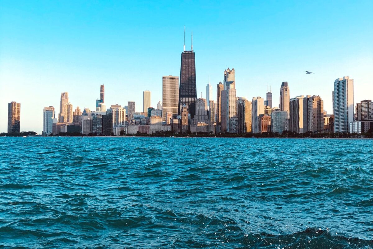 Skyline view of Chicago from Lake Michigan