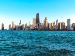 Skyline view of Chicago from Lake Michigan