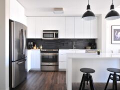 Kitchen in long-term housing in Dallas, Texas