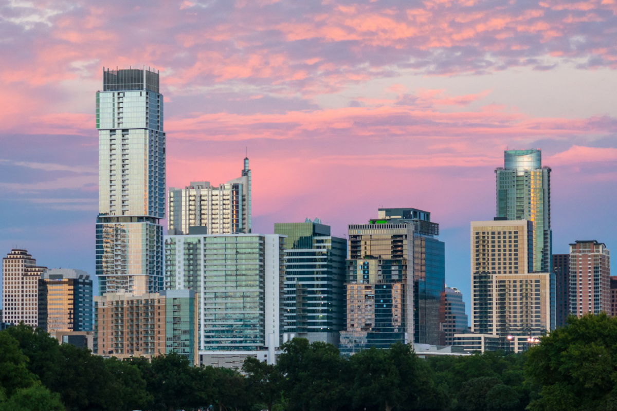 Austin, Texas, skyline at sunset