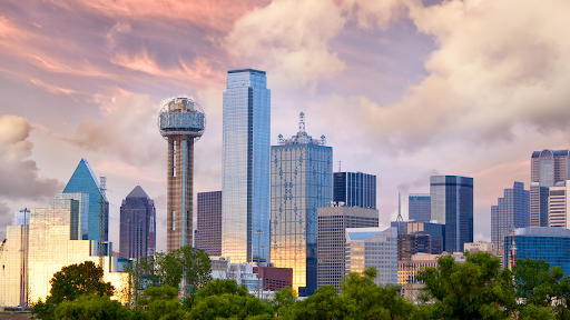 skyline view of Dallas, Texas