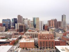 Skyline view of Denver, Capitol Hill neighborhood