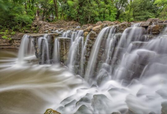 The Prairie Creek Waterfall in Richardson, Texas