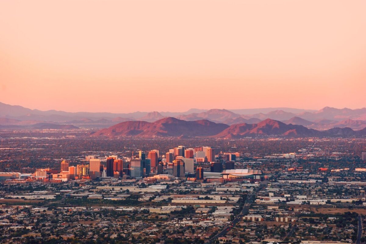View of skyline in Phoenix, Arizona