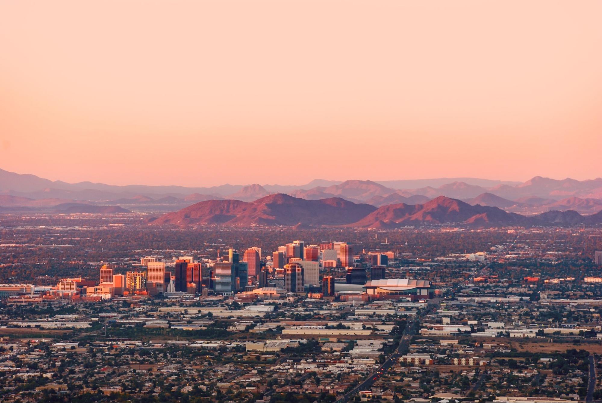 View of skyline in Phoenix, Arizona