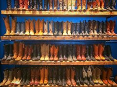 Display of cowboy boots in Plano, Texas
