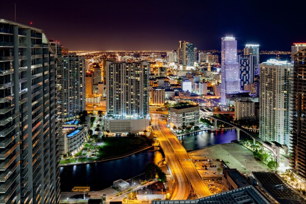 Nighttime skyline of Miami