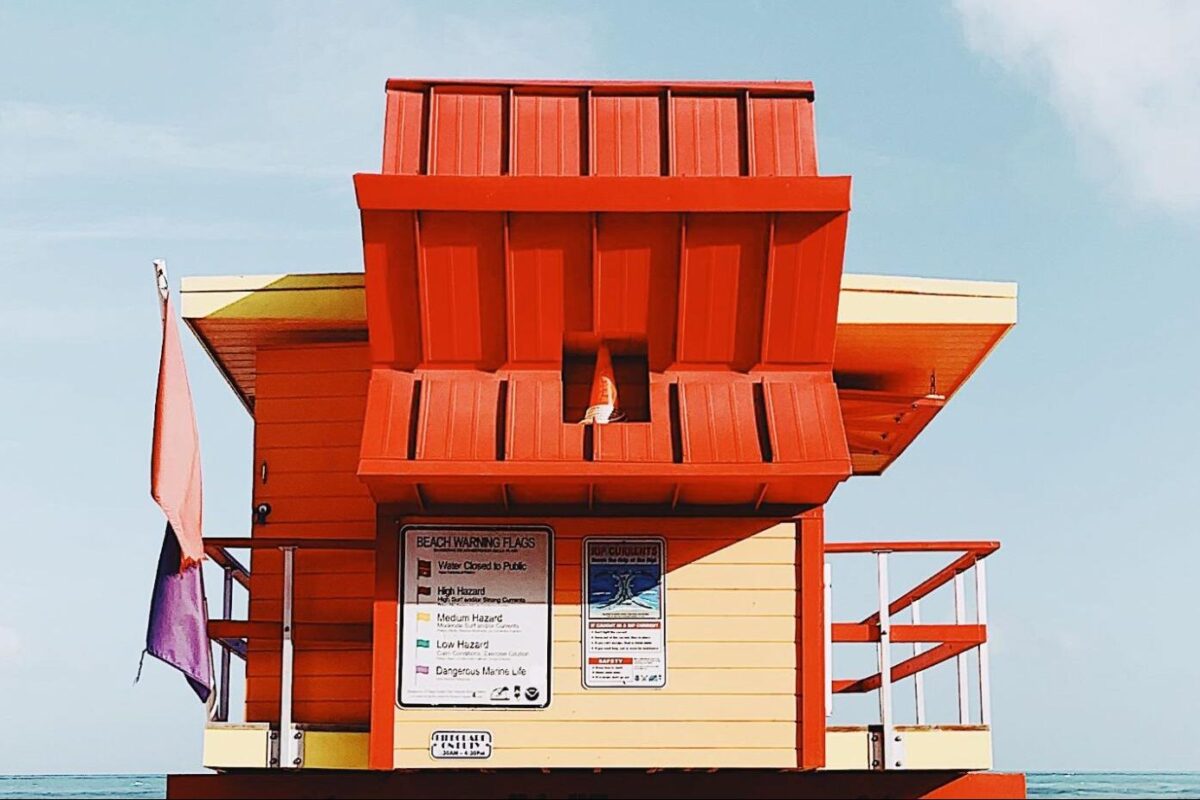 Lifeguard stand in South Beach, Miami