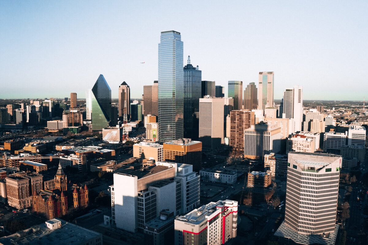 Skyline view of Dallas, Texas.