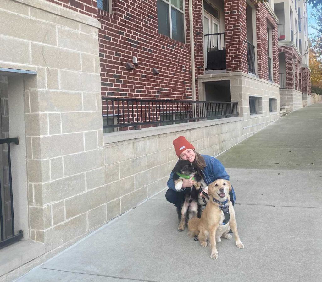 Savannah Hayes and her dogs in Nashville, Tennessee.