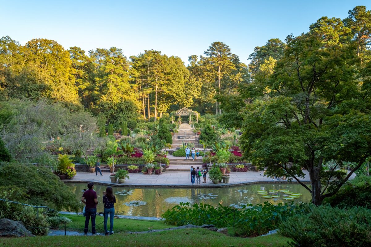View of the Sarah P. Duke Gardens, a botanical garden within Duke University in Durham, NC.
