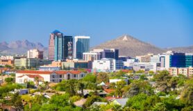 Tucson, Arizona, downtown city skyline in the afternoon.