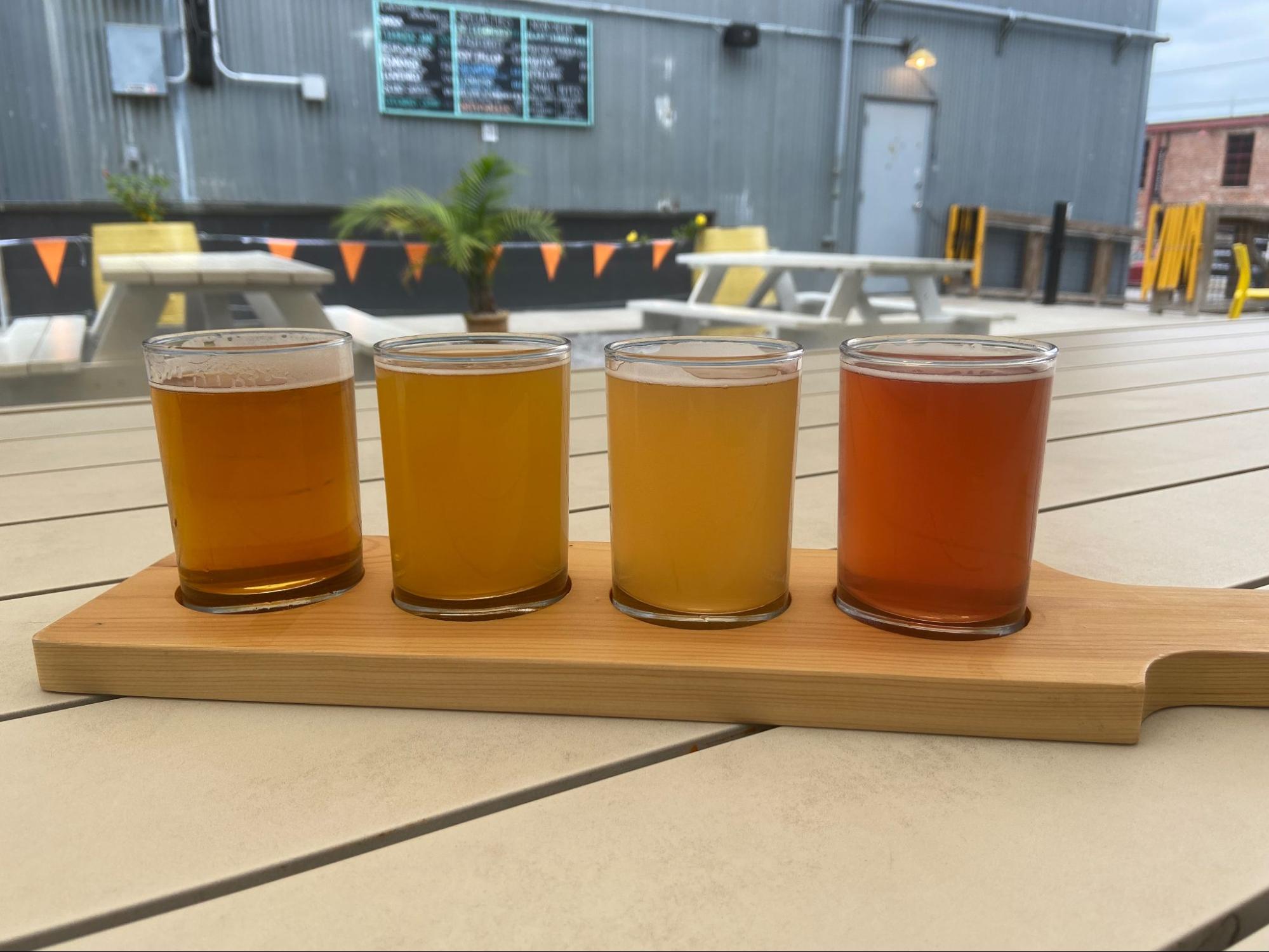 Beer flight at one of the best breweries in Nashville