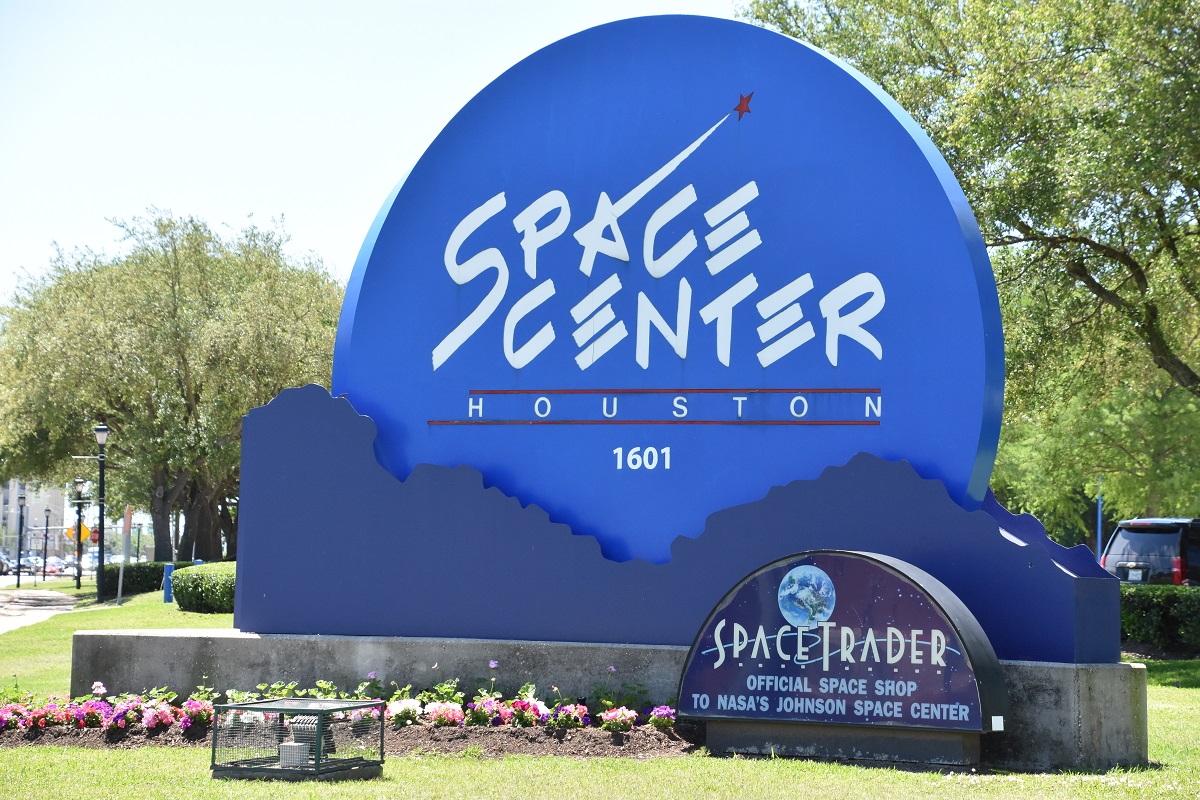 Entrance to the Space Center in Houston, Texas.