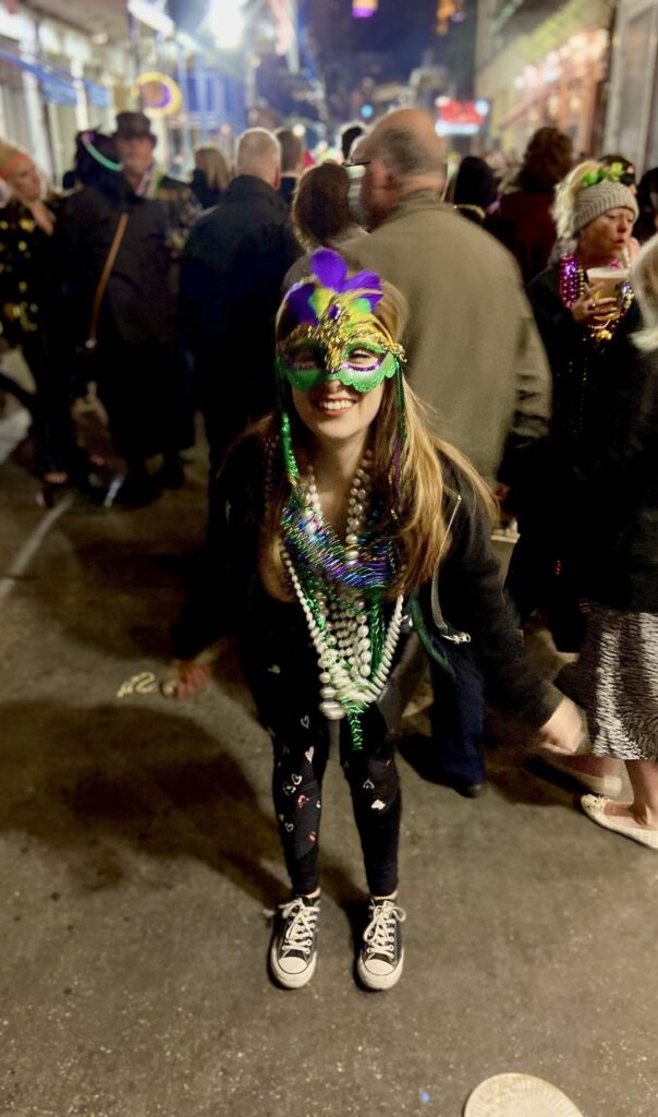 Landing member Jess Goudreault celebrates Mardi Gras while living in New Orleans.