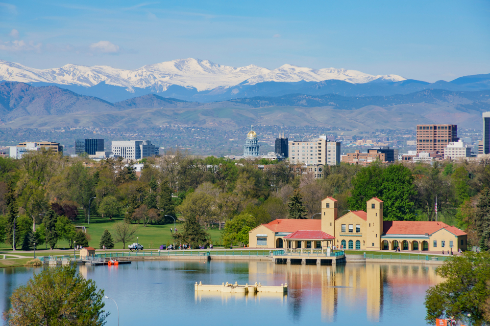 Aerial view of City Park in Denver, Colorado