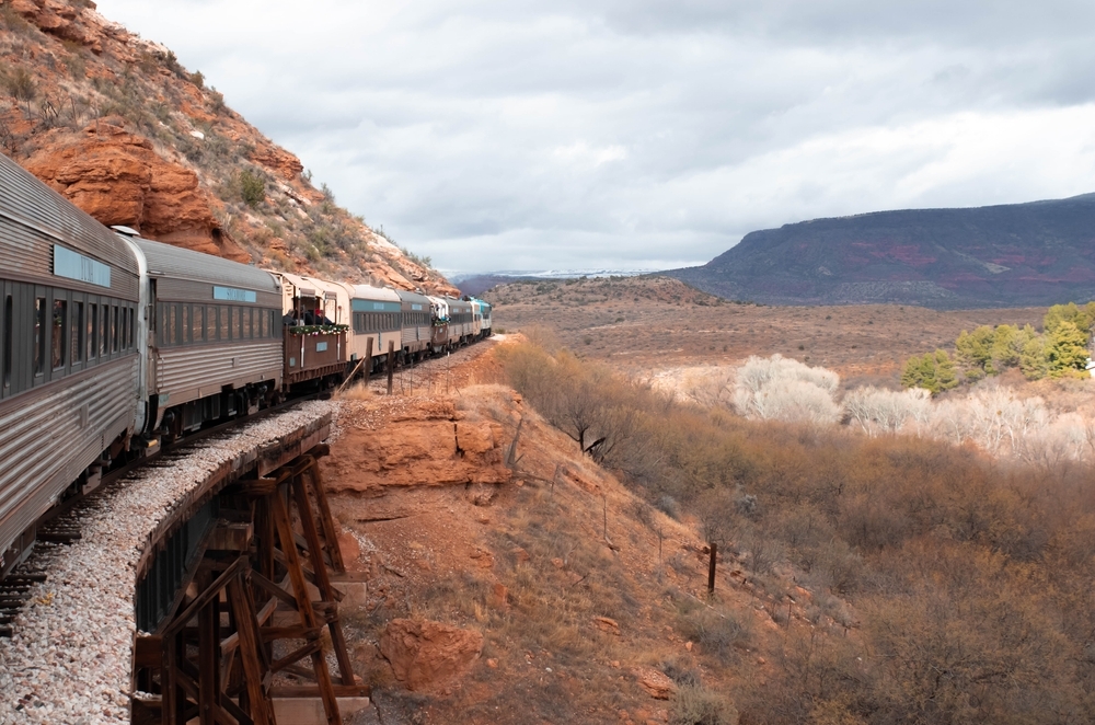 Verde Canyon Railroad train cars in Arizona