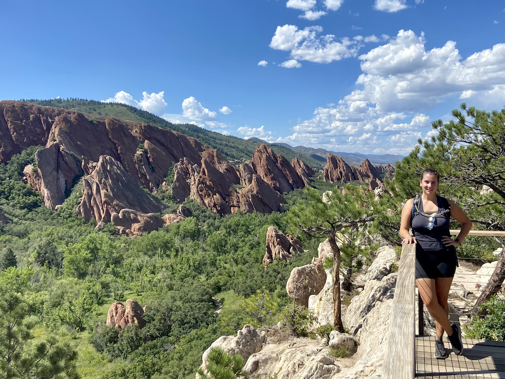 Landing member Jess at Roxborough State Park in Denver