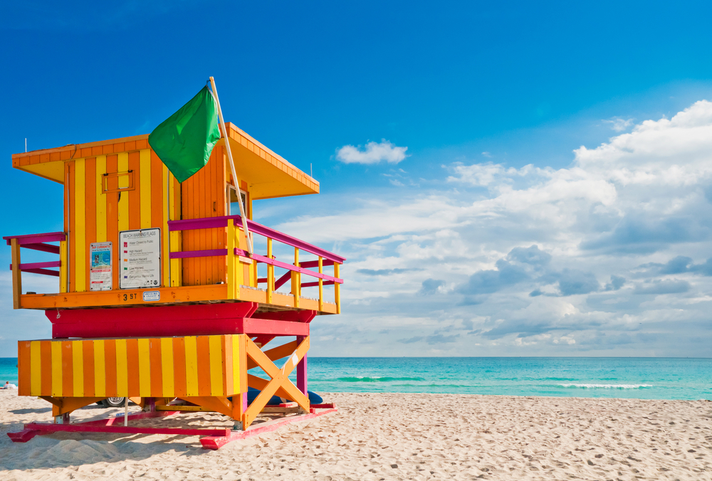 Colorful Lifeguard Tower in South Beach, Miami Beach, Florida Colorful Lifeguard Tower in South Beach, Miami Beach, Florida
