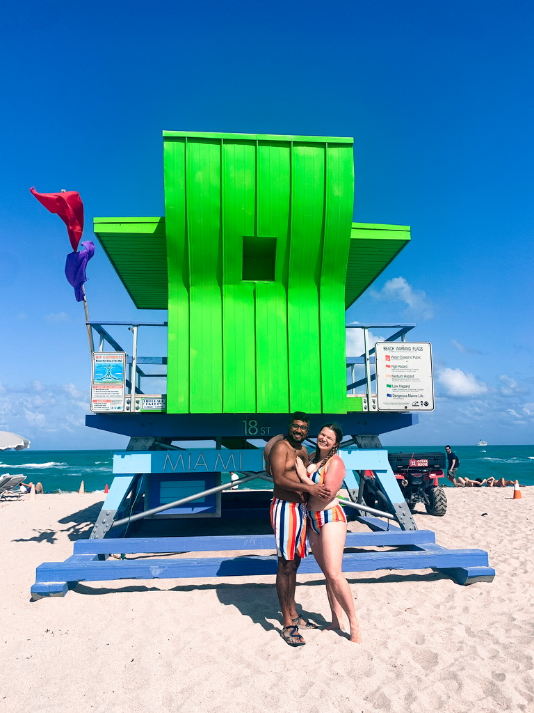 Landing members Madison and Ivan enjoy the beautiful beaches in Miami, Florida.