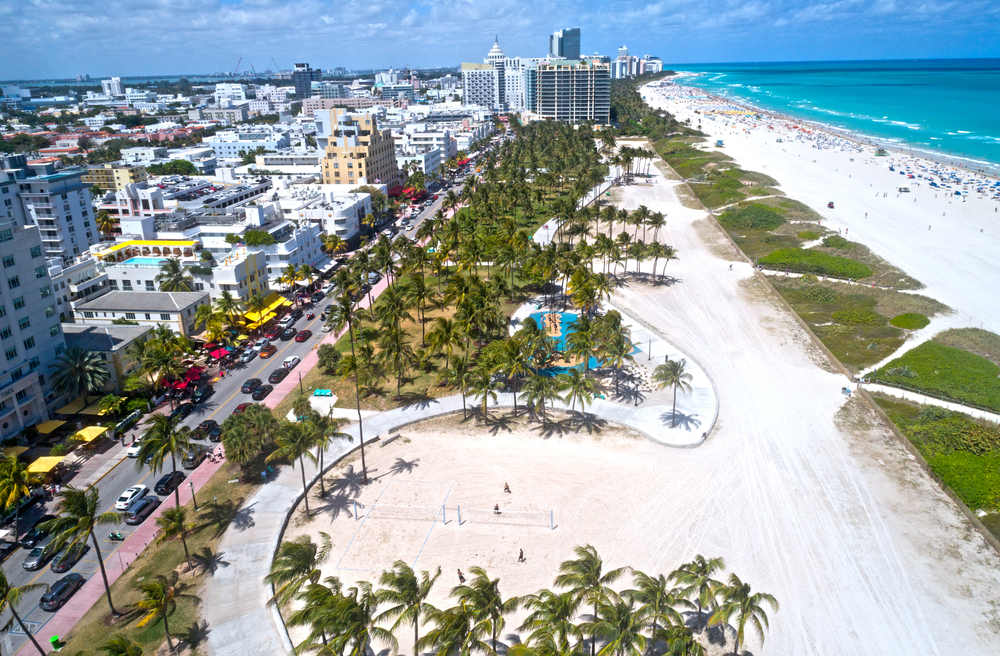 Miami Beach Ocean Drive Aerial Lummus Park Miami Beach Ocean Drive Aerial Lummus Park