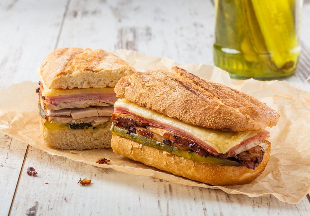 Cubanito. Traditional Cuban Sandwich with Ham, Pork and Cheese
