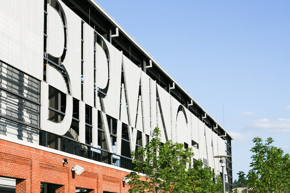 Signage for the city of Birmingham in front of Regions Field. 