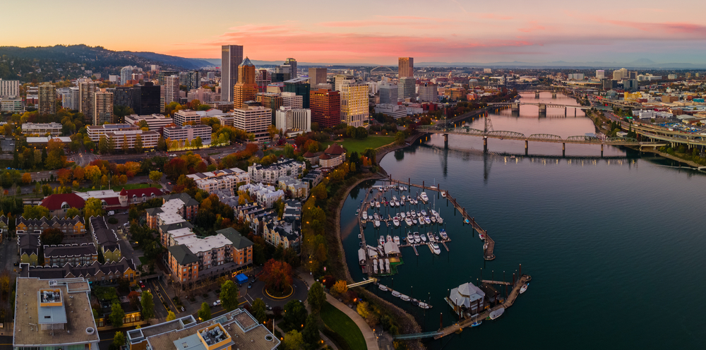 Downtown Portland and the Willamette River
