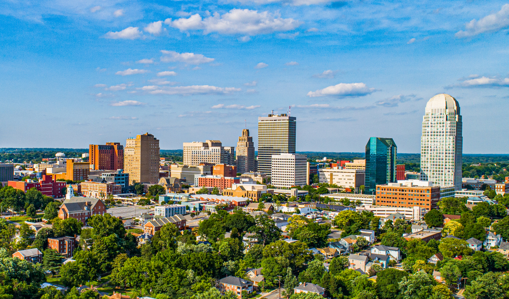 Downtown Winston-Salem, North Carolina NC Skyline Panorama. Downtown Winston-Salem, North Carolina NC Skyline Panorama.