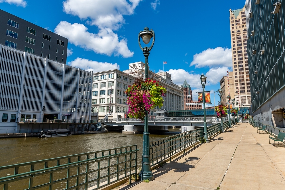 The Riverwalk in Milwaukee, Wisconsin The Riverwalk in Milwaukee, Wisconsin