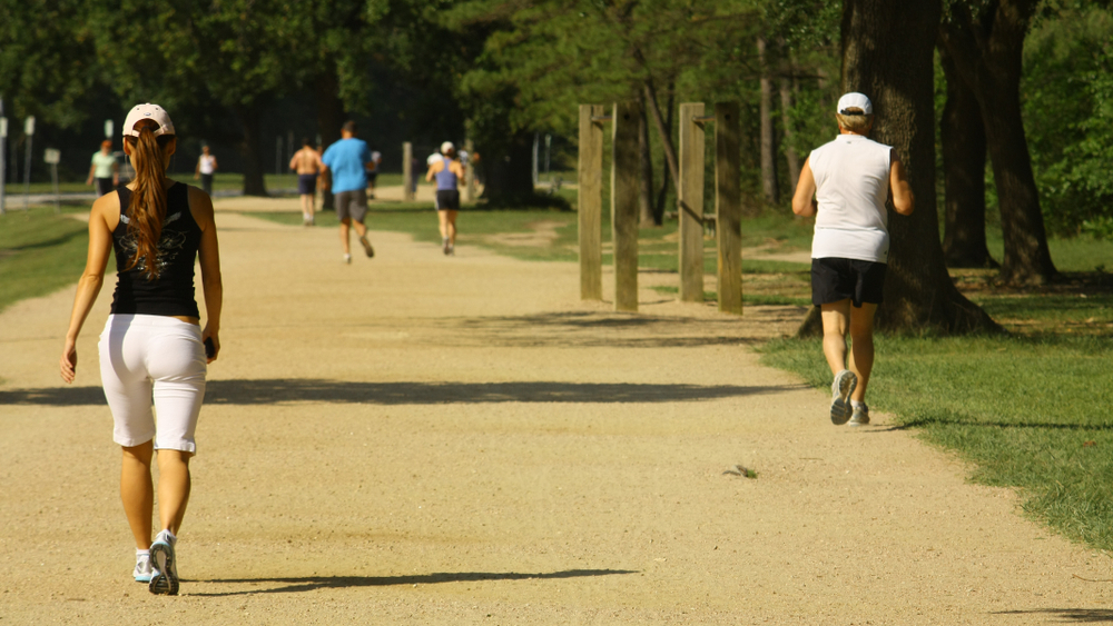 Practice sports in the Memorial Park, Houston, Texas.