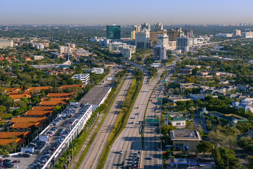 aerial view of south miami kendall business district with trademarks removed aerial view of south miami kendall business district with trademarks removed
