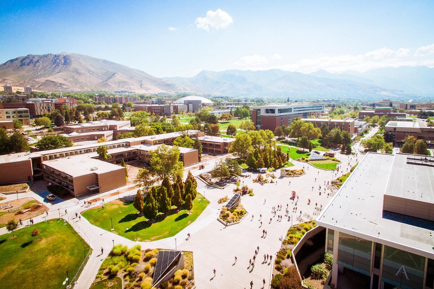 Aerial shot of the University of Utah