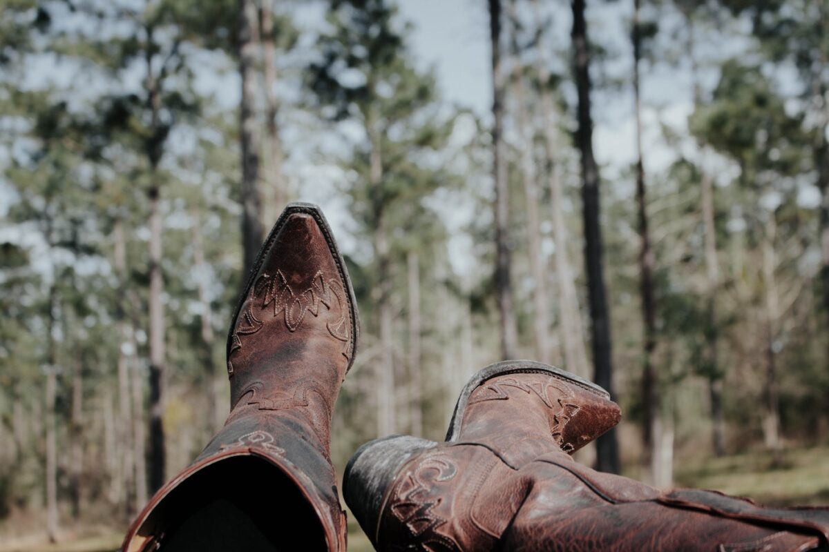 Cowboy boot in Milwood neighborhood in Austin, Texas