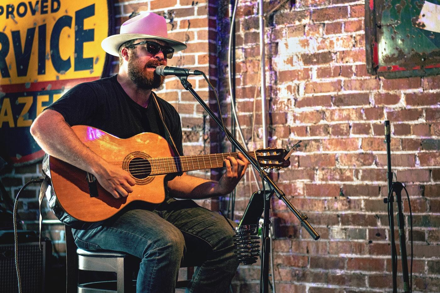 Man wearing cowboy hat in Nashville, TN