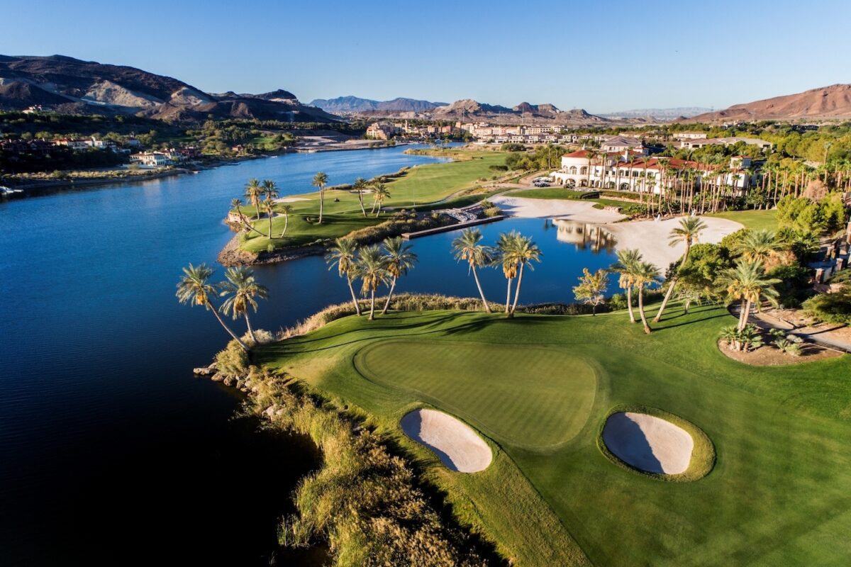 The golf course at the Lake Las Vegas community, one of the best neighborhoods in Las Vegas.