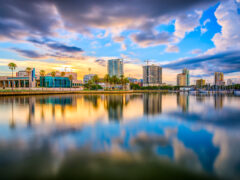 The skyline of downtown St. Petersburg, one of the best neighborhoods in St. Pete.