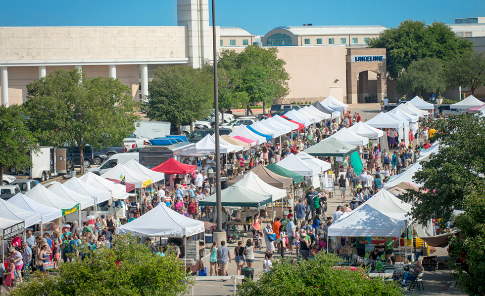 Aerial view of Texas Farmers' Market at Lakeline