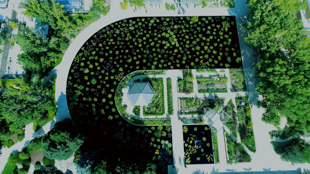 Aerial view of Denver Botanic Garden
