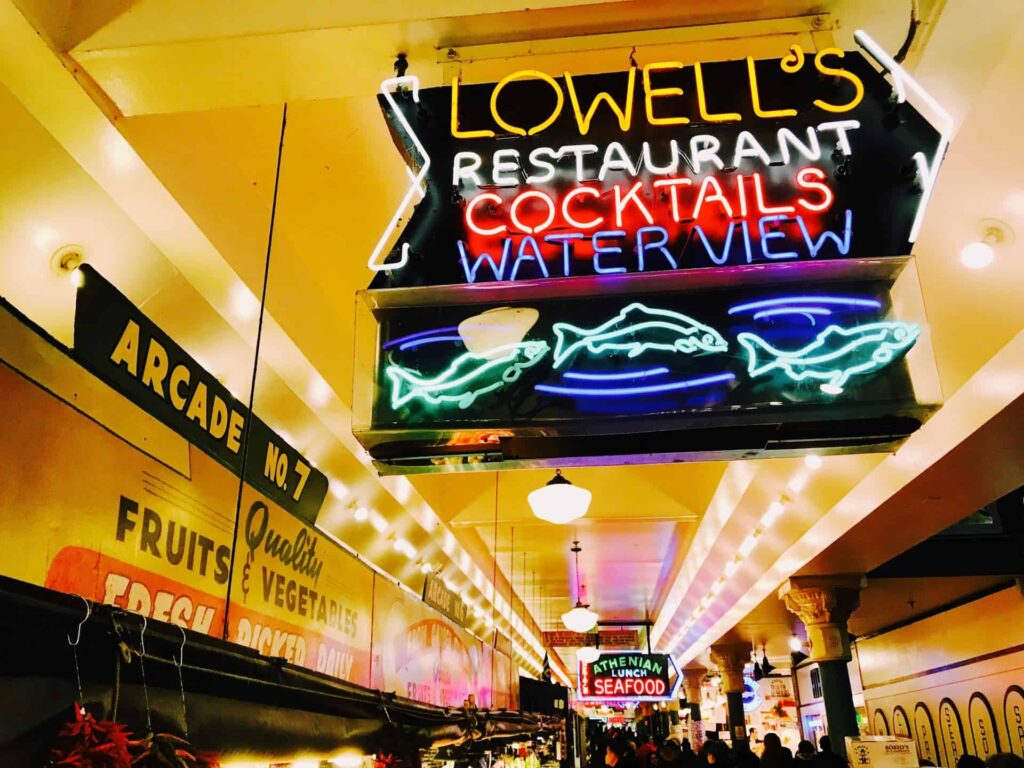 Food signs at the Public Market Center
