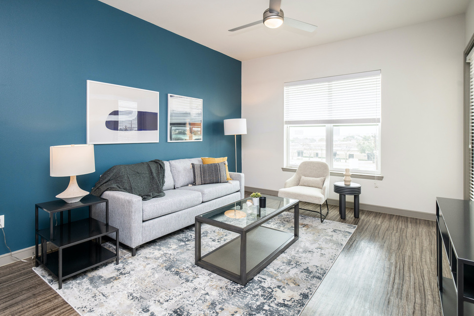 Living room of a Landing rental apartment.