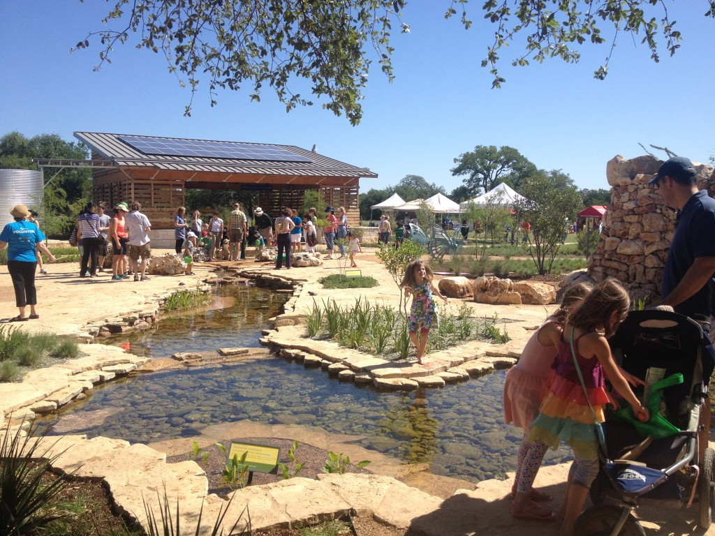 Families and kids enjoying a nice day at Lady Bird Johnson Wildflower Center