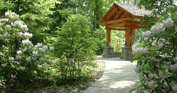 A trail at the Charlotte Botanical Garden
