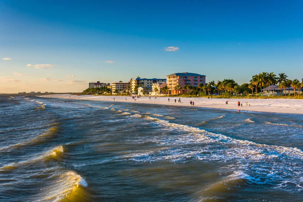Fort Myers Beach at sunset