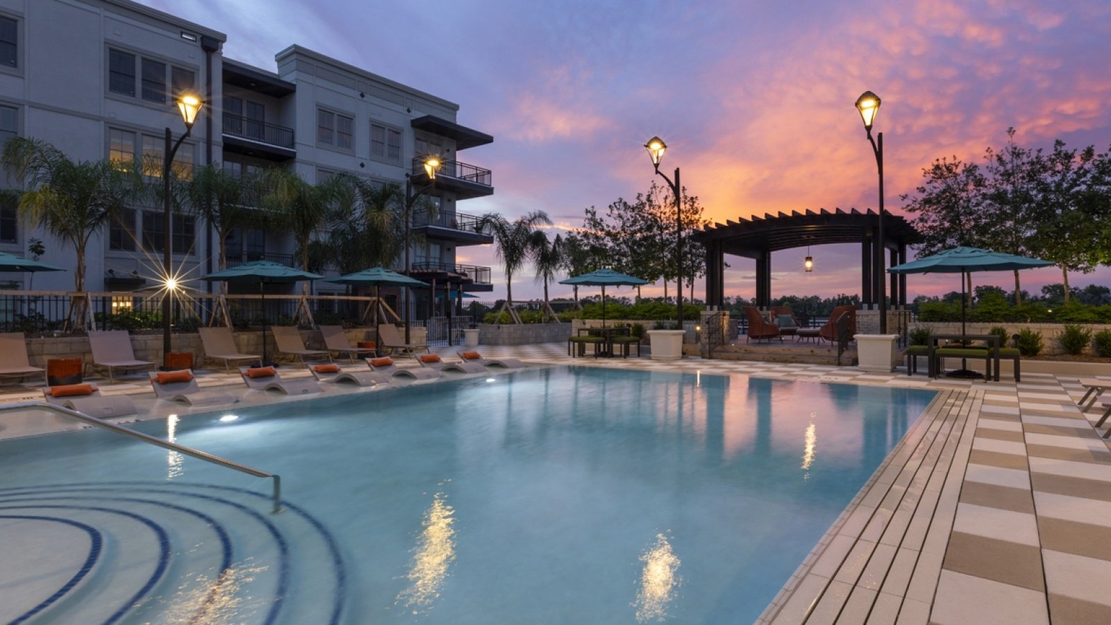 Pool at Riverworks at Eastern Wharf on the Savannah River in Savannah, Georgia